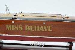 Gar Wood Speedster Miss Behave Handmade Wooden Classic Boat Model 32