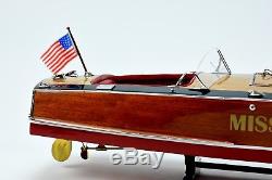 Gar Wood Speedster Miss Behave Handmade Wooden Classic Boat Model 32