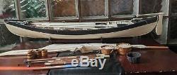 Gorgeous 38 Retired Vintage New Bedford Whaling Boat Model Display Saiboat