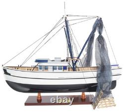 Gulf Shrimp Trawler Louisiana Work Boat Wooden Fishing Model 25 Assembled New