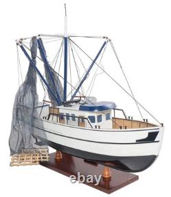 Gulf Shrimp Trawler Louisiana Work Boat Wooden Fishing Model 25 Assembled New