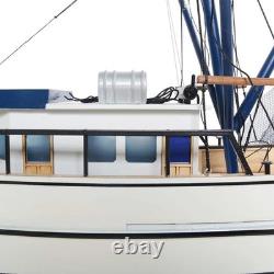 Gulf Shrimp Trawler Louisiana Work Boat Wooden Fishing Model 25 Assembled New