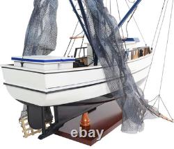 Gulf Shrimp Trawler Louisiana Work Boat Wooden Fishing Model 25 Assembled New