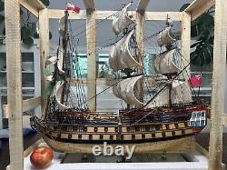 HMS Bellona Tall Sailing Ship Model 42 Handcrafted Wooden Ship Model Royal Navy