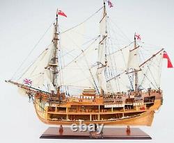 HMS Endeavour Open Hull SHIP MODEL 37 Display Wood Nautical Decor Collectible