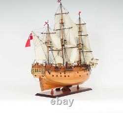 HMS Endeavour Open Hull SHIP MODEL 37 Display Wood Nautical Decor Collectible