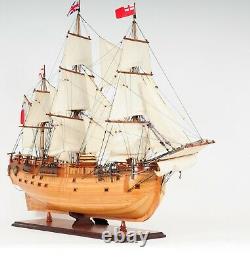 HMS Endeavour Open Hull SHIP MODEL 37 Display Wood Nautical Decor Collectible