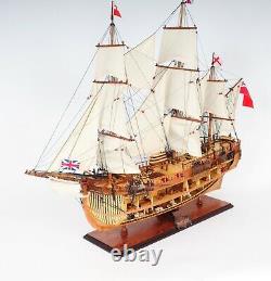 HMS Endeavour Open Hull SHIP MODEL 37 Display Wood Nautical Decor Collectible