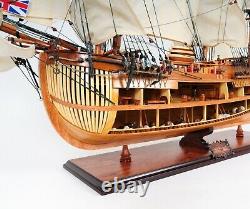 HMS Endeavour Open Hull SHIP MODEL 37 Display Wood Nautical Decor Collectible