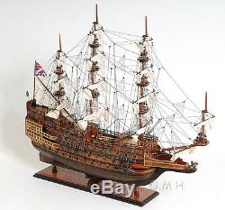 HMS Sovereign of the Seas 1637 Tall Ship 37 Built Wooden Model Boat Assembled