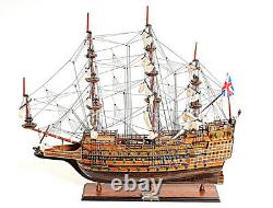 HMS Sovereign of the Seas British Navy Tall Ship Wood Model Sailboat