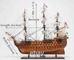 HMS Sovereign of the Seas British Navy Tall Ship Wood Model Sailboat