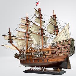 HMS Sovereign of the Seas Wooden Model Ship 24 Handcrafted Christmas Gift Decor