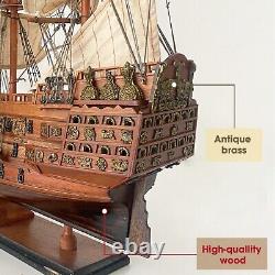 HMS Sovereign of the Seas Wooden Model Ship 24 Handcrafted Christmas Gift Decor