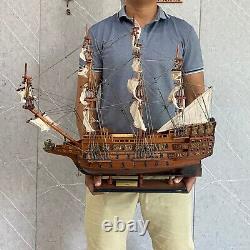 HMS Sovereign of the Seas Wooden Model Ship 24 Handcrafted Christmas Gift Decor