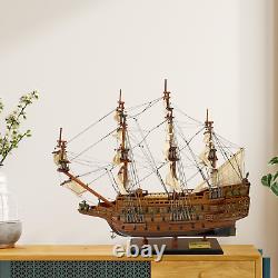 HMS Sovereign of the Seas Wooden Model Ship 24 Handcrafted Christmas Gift Decor