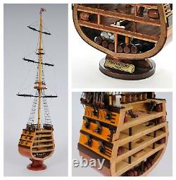 HMS VICTORY Tall SHIP CROSS SECTION 35 Wood Model Nautical Decor Display Gift