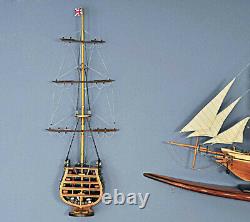 HMS VICTORY Tall SHIP CROSS SECTION 35 Wood Model Nautical Decor Display Gift