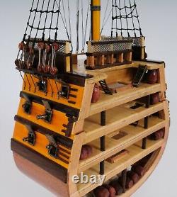 HMS VICTORY Tall SHIP CROSS SECTION 35 Wood Model Nautical Decor Display Gift