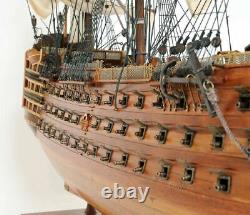 HMS Victory Admiral Nelsons Flagship Tall Ship Wood Model Sailboat Assembled