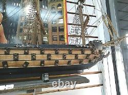 H. M. S. Tremeraire' 4 Mast Battle War Ship Wood Model & Stand Local Pickup Only