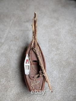 Hand Made Wooden 12 Model of Boat 1940s