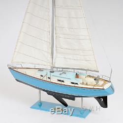Handcrafted Bristol 35 Sailboat Wooden Yacht Model 29 Sloop Built Boat New