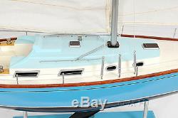 Handcrafted Bristol 35 Sailboat Wooden Yacht Model 29 Sloop Built Boat New