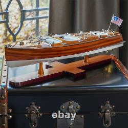 Handcrafted Chris Craft Triple Cockpit Model Speedboat 24.5- Fully Assembled