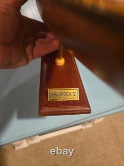Handcrafted Model Yacht, SHAMROCK V replica. Elegant nautical display