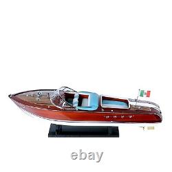 Handcrafted Riva Aquarama Model Boat Fully Assembled Mahogany Speedboat 26.5