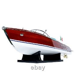 Handcrafted Riva Aquarama Model Boat Fully Assembled Mahogany Speedboat 26.5