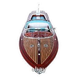 Handcrafted Riva Aquarama Model Boat Fully Assembled Mahogany Speedboat 26.5