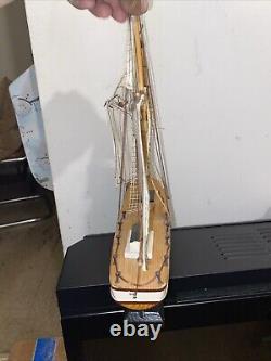 Handcrafted Wooden Model Ship Luxury Christmas Gift, Nautical Decoration Display