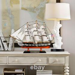 Handcrafted Wooden Model Ship USS Constitution Fully Assembled Display Piece
