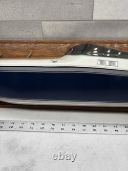 Handmade Half Hull Boat Wood Speedboat Wall Model