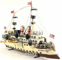Handmade Iron Boat Model US Baltimore Number Cruiser Craft Collection 36CM