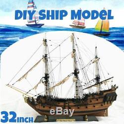 Handmade Ship 32 Inch Wooden Sailing Boat Model Kit Ships Wood Models DIY NEW