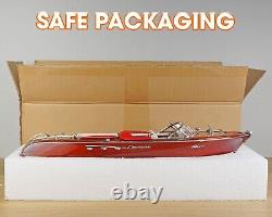 Handmade Wooden Riva Aquarama Model Speed Boat Italian 21 Red/White Seat