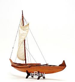 Hawaiian Outrigger Canoe Wooden Model 25 Waikiki Traditional Sailing Boat New