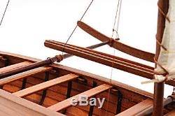 Hawaiian Outrigger Canoe Wooden Model 25 Waikiki Traditional Sailing Boat New