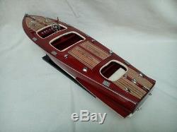 High Quality Chris Craft Triple Cockpit 24 Wooden Speed Boat Wood Model Boat