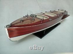 High Quality Chris Craft Triple Cockpit 24 Wooden Speed Boat Wood Model Boat