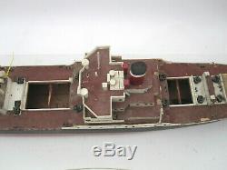 Huge 50 Vtg Mid Century Wood Model Ship American Scout Cargo Boat (4 REPAIR)