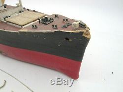 Huge 50 Vtg Mid Century Wood Model Ship American Scout Cargo Boat (4 REPAIR)