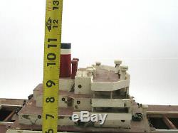 Huge 50 Vtg Mid Century Wood Model Ship American Scout Cargo Boat (4 REPAIR)