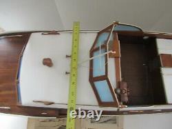 Huge Vintage Ship Boat Wood Wooden Sterling Model Kit Built Chris Craft Corvette