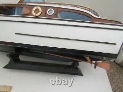 Huge Vintage Ship Boat Wood Wooden Sterling Model Kit Built Chris Craft Corvette