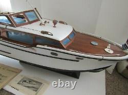 Huge Vintage Ship Boat Wood Wooden Sterling Model Kit Built Chris Craft Corvette