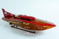 Hydroplane Slo-mo-shun IV U-27 Wooden Racing Boat Model 30 Scale 112